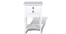 Zerone, comodino bianco in legno, comodino per camera da letto, comodino con due cassetti, per camera da letto, soggiorno, bagno, bianco, 40 x 30 x 68 cm