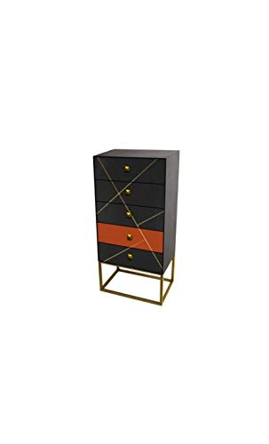 Socadis - Cassettiera in metallo con 5 cassetti, colore: Terracotta