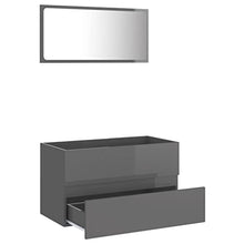 vidaXL Set Mobili da Bagno 2 pz Grigio Lucido in Truciolato