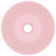 vidaXL Lavandino da Bagno Lavello per Bagno Lavabo per Toilette Sanitari Prodotti per Bagno Vaschetta in Ceramica Rosa Opaco Rotondo