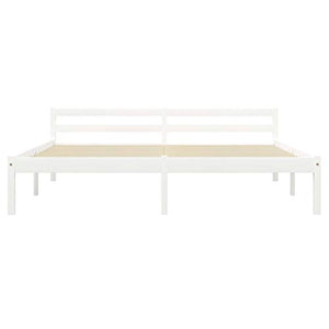 Lasamot Struttura Letto in Legno massello di Pino Bianco, giroletto per Camera da Letto Famiglia Pratico giroletto in Stile Moderno 206 x 166 x 60 cm (Lunghezza x Larghezza x Altezza) con 2 cassetti