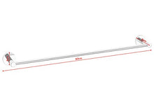 tesa Exxcellent Barra Porta Asciugamani Adesiva - Porta asciugamani in metallo cromato inox - senza forature - Rimovibile senza tracce - Tenuta fino a 12 kg - 50 mm x 630 mm x 85mm