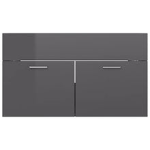 vidaXL Set Mobili da Bagno 2 pz Grigio Lucido in Truciolato