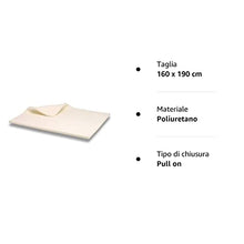 DOLCI SOGNI Topper Memory Foam 160x190 Senza Fodera, Topper Matrimoniale Memory Foam Rigido con Spessore 5 cm, Topper Materasso per Divano Letto Matrimoniale, 100% Made in Italy