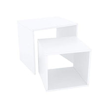 Set di 2 comodini da salotto, in stile moderno, per soggiorno, camera da letto (bianco)