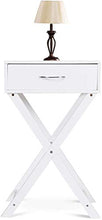 DREAMADE Comodino con Cassetto, Tavolino Laterale per Divano Poltrona Salotto Camera da Letto in MDF, Bianco