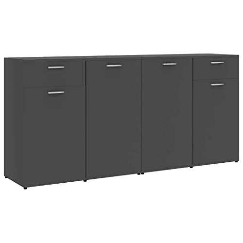 vidaXL Credenza Grigia 160x36x75 cm in Truciolato