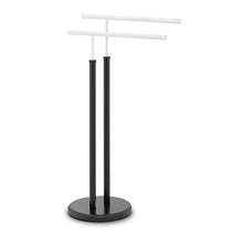 Uniprodo Porta Asciugamani da Terra Piantana Portasciugamano UNI_STAND_03 (2 barre, Mobile, 3 kg, Bianco/Nero)
