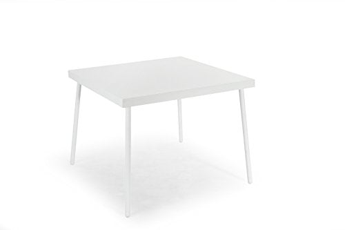 Domus Stile Giotto, Acciaio, Bianco, Tavolo Quadrato Piccolo