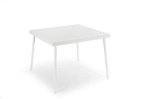 Domus Stile Giotto, Acciaio, Bianco, Tavolo Quadrato Piccolo
