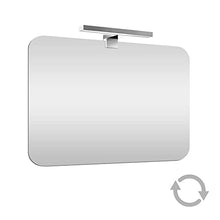 Inbagno Specchio bagno con luce Led 60x90 cm, installazione reversibile, lampada 30 cm a risparmio INCLUSA (Luce Naturale)
