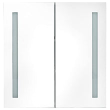vidaXL Armadietto Bagno con Specchio e Luci LED con Ante e Ripiani Interni Elegante Moderno Funzionale Mobiletto Pensile 60x14x62 cm MDF e Melamina