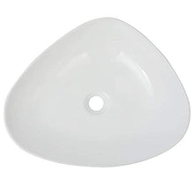Lavabo da bagno triangolare in ceramica bianca 50,5 x 41 x 12 cm