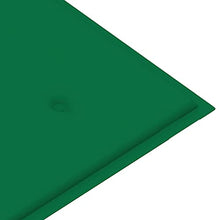 vidaXL Panca da Giardino con Cuscino Verde 240 cm in Massello di Teak