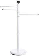 FERIDRAS 154009-B Piantana Portasciugamani, 3 Bracci, Acciaio, Bianco, 9x30x90 cm
