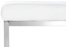 CLP Sgabello Poggiapiedi Barci In Similpelle I Panchetto Capitonné imbottito I Poggiapiedi Da Salotto Elegante Alt. 48 CM, Colore:bianco