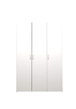 Esidra, Armadio Bianco a 3 Ante, 116x49x175cm