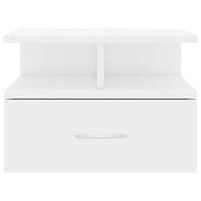 Festnight Comodino Pensile Camera da Letto Truciolato,Comodino Sospeso,Comodini Bianchi,Mensola Comodino,Comodini Sospesi Camera da Letto,Comodini Moderni,Mensole con Cassetto da Parete 40x31x27 cm