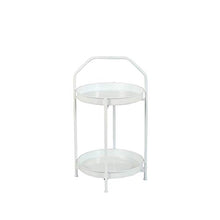 TONG HXF- Tavolino da caffè Semplice Doppio tavolino Piccolo Ferro da Stiro Divano Letto Camera da Letto tavolino Rotondo Durevole (Color : White)