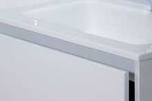 OrionShop Mobile Bagno Sospeso Leda da 120cm Bianco Opaco con Lavabo Specchio e Lampada LED Inclusi