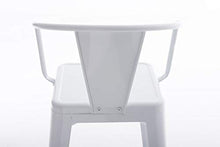 CLP Sgabello Industrial in Metallo Vasbro I Sgabello Bar con Schienale E Poggiapiedi I Sgabello Cucina Alt. Seduta 77 CM, Colore:Bianco
