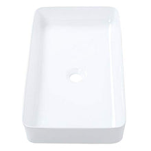 Zerone Lavabo rettangolare in ceramica, moderno da appoggio, per cucine, 61 x 35 x 10 cm, bianco