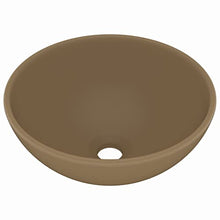 vidaXL Lavandino Lusso Lavello per Bagno Lavabo per Toilette Sanitari Prodotti per Bagno Vaschetta Rotondo Crema Opaco 32,5x14 cm in Ceramica