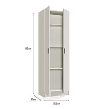 MarinelliGroup Armadio Multiuso armadietto Mobile Bagno casa Garage 2 Ante 4 Ripiani Bianco 59 X 37 X 180-7144