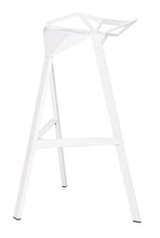 Shumee - Sgabello moderno Split Premium, in alluminio bianco.