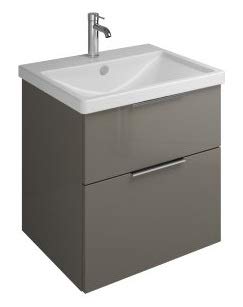 Burgbad Eqio lavabo in Ceramica Incluso mobiletto Toilette SEYQ063, Larghezza 630 mm, Colore (Anteriore/Corpo): Grigio Alto Lucido/Grigio Lucido, Impugnatura G0146 - SEYQ063F2010G0146