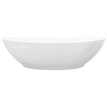 Lavandino in ceramica, piano ovale, superficie lucida, diametro foro di scarico: 4,5 cm, mobili da bagno 400 x 330 x 135 mm