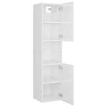 vidaXL Armadio da Bagno Bianco Lucido 30x30x130 cm in Truciolato