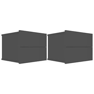 Tidyard 2pz Comodini Camera da Letto, Tavolini Lato Divano da Salotto Portaoggetti, Tavolino Divano per Soggiorno in Truciolato 40x30x30 cm Nero Lucido