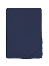 Biberna 0012344 Lenzuolo Frottee-Stretch (Altezza Materasso max. 22 cm) 1X 180X200 cm > 200X200 cm, Marino