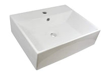 1 lavabo rettangolare grande in ceramica, 51 x 42,5 x 14 cm