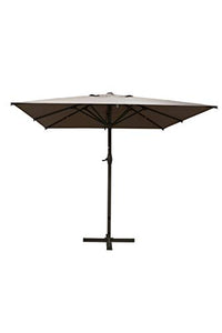 Ombrellone da giardino tortora 3x3 mt x 2,9 h mt quadrato struttura in alluminio con manovella telo di copertura in poliestere 250 g/m2 da Esterno Arredo Piscina, Gazebo, Terrazze, Bar, Hotel