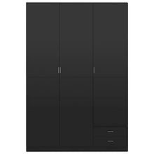 vidaXL Armadio a 3 Ante Nero Lucido 120x50x180 cm in Truciolato