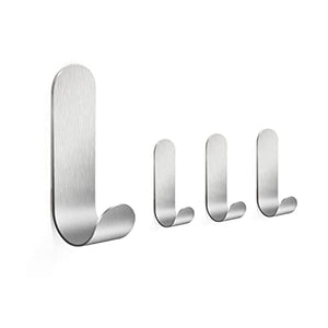 Vista Ganci Adesivi Bagno in Acciaio Inox 4 Pezzi Ganci Asciugamani Bagno Nero Autoadesivi Ganci Appendiabiti Attaccapanni Muro Appendi Accappatoio, Set Asciugamani Bagno Accessori Cucina, Bagno