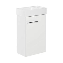 VBChome Vano lavabo, sotto-lavabo, mobili da bagno in bianco, superficie lucida, piccolo bagno per ospiti, composto da lavabo e lavabo, bagno di piccole dimensioni.