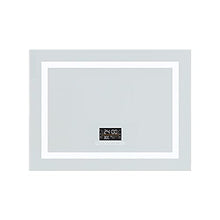 Qiyang - Specchio da bagno illuminato a LED, 800 x 600 mm, con altoparlante Bluetooth, visualizzazione del tempo, temperatura, specchio da trucco a LED con interruttore touch e Demister 6400 K