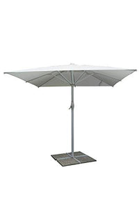 Ombrellone da giardino bianco 3x3 mt x 2,9 h mt quadrato struttura in alluminio con manovella telo di copertura in poliestere 250 g/m2 da Esterno Arredo Piscina, Gazebo, Terrazze, Bar, Hotel