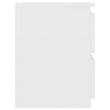 Festnight Comodini Bianchi Lucidi in Truciolato 2 pz 30x30x40 cm