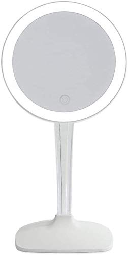 Specchio da Bagno Cosmetico Bagno Tavolo da 8 Pollici Trucco 5X ingrandimento Stoneless Touch Dimming (Color : White, Size : 8 Inches 5X)