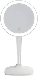 Specchio da Bagno Cosmetico Bagno Tavolo da 8 Pollici Trucco 5X ingrandimento Stoneless Touch Dimming (Color : White, Size : 8 Inches 5X)