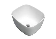 Lavabo da appoggio PB2094 in pietra solida (Solid Surface) - 46 x 40 x 30,3 cm - bianco opaco, Coperchio piletta supplementare:senza coperchio supplementare