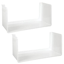 mDesign Set da 2 Portaoggetti da parete – Pratico scaffale muro per tutti gli ambienti della casa – Robusto portaoggetti in plastica – bianco
