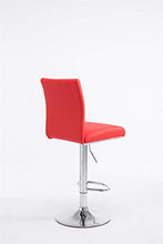 CLP Sgabello Design Köln Con Schienale E Poggiapiedi I Sgabello Alto Imbottito In Similpelle Girevole E Regolabile 60-80,5 CM, Colore:rosso