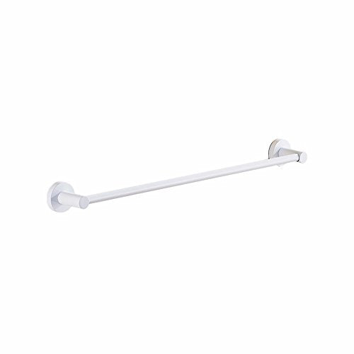 MBYW Portasciugamani Moderno Portasciugamani Elegante per Il Bagno in Stile Europeo Tutto Bianco Lungo portasciugamani Bagno in Acciaio Inox Asciugamano Antico Appeso Rack unipolare 80cm