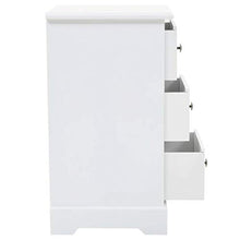 Comodino da Camera da Letto Moderno,con 3 cassetto,Mobile porta telefono,Armadietto, Cassettiera,in MDF e legno di pino,35 x 32 x 59 cm,Bianco（Non necessita di montaggio）