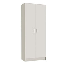 MarinelliGroup Armadio Multiuso armadietto Mobile Bagno casa Garage 2 Ante 4 Ripiani Bianco 59 X 37 X 180-7144
